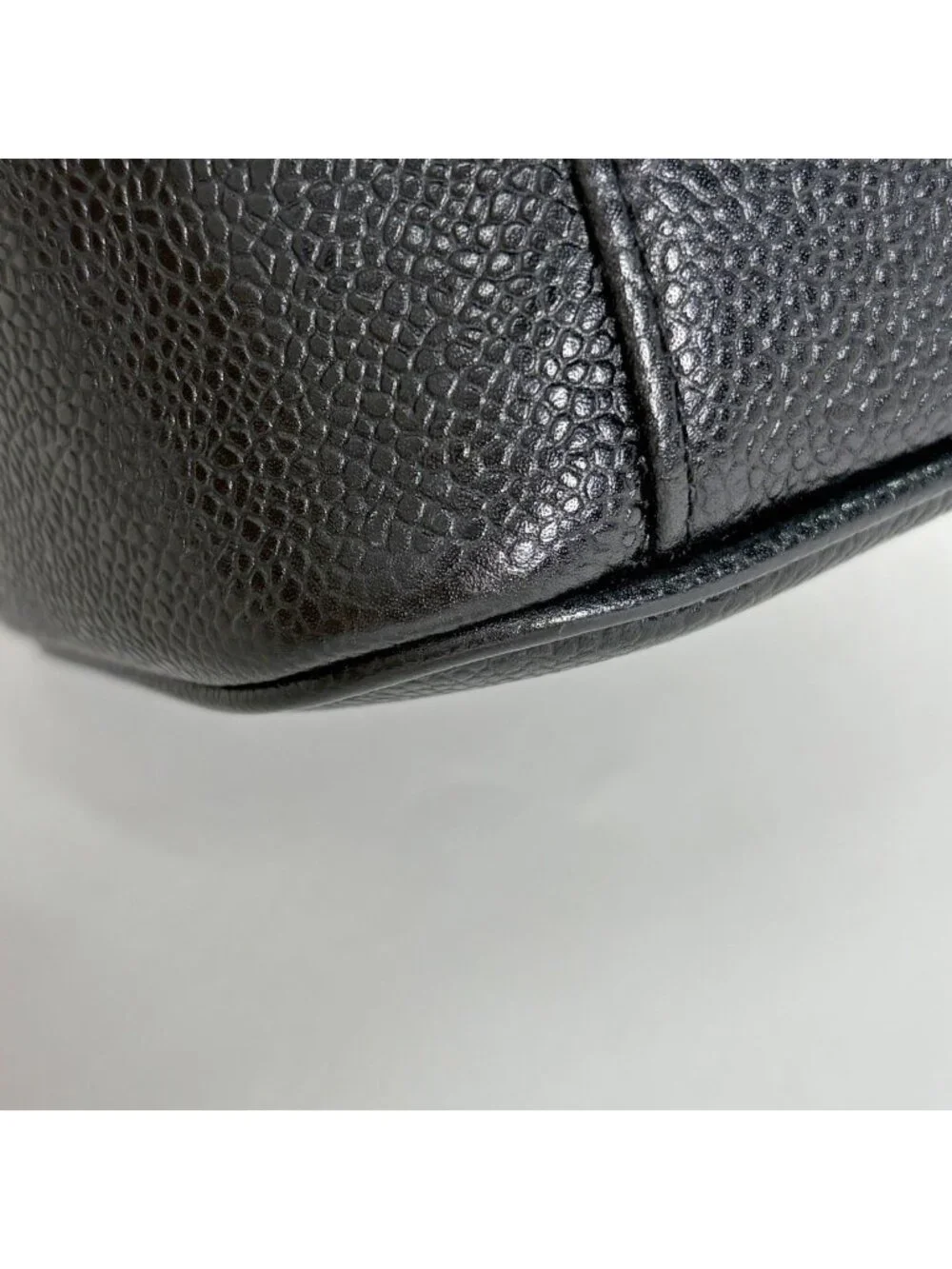 Chanel Makeup Pouch CC Logo Vanity Caviar Leather Black